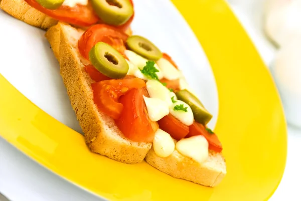 Toast Mit Gemüsefüllung — Stockfoto