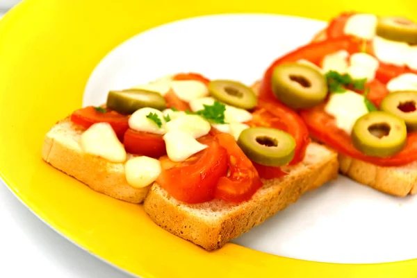 Toast Mit Gemüsefüllung — Stockfoto