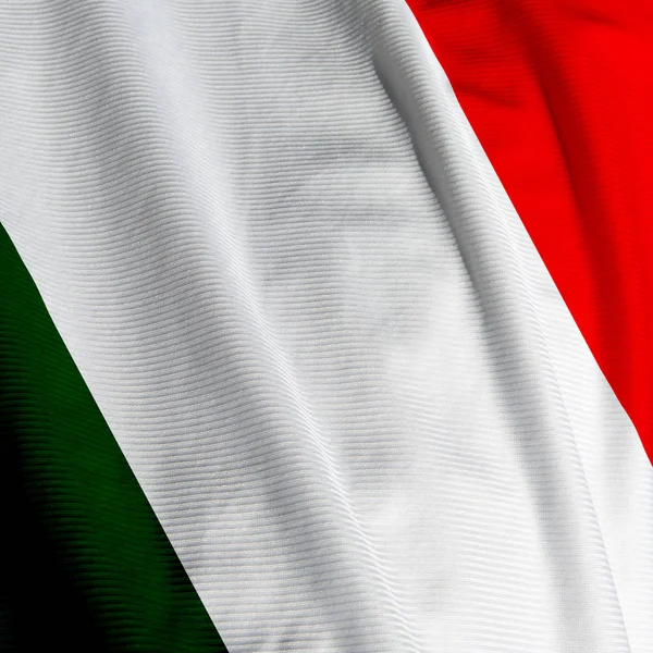 Olasz Zászló Közelkép Hazafiasság Lengő Zászló — Stock Fotó