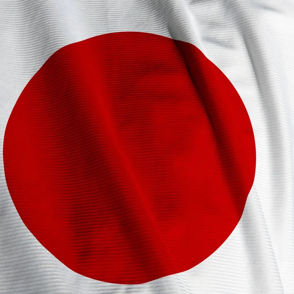 Japonská Vlajka Closeup Patriotismus Vlnění Vlajka — Stock fotografie