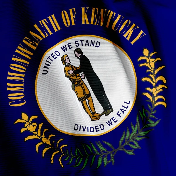 Cierre Bandera Kentucky Patriotismo Ondear Bandera — Foto de Stock