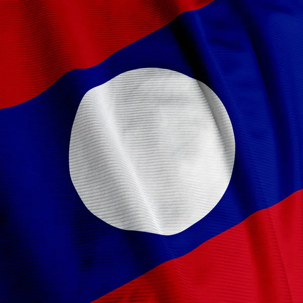 Bandeira Lao Encerramento Patriotismo Bandeira Acenando — Fotografia de Stock