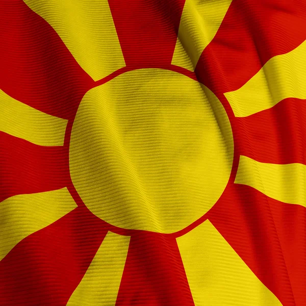 Bandiera Macedone Closeup Patriottismo Bandiera Sventolante — Foto Stock