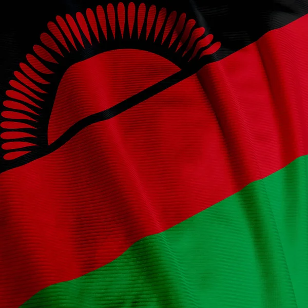 Malawiska Flaggan Närbild Patriotism Och Viftande Flagga — Stockfoto