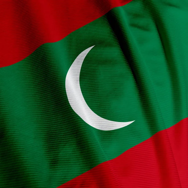 Maldivian Bayrağı Kapatma Vatanseverlik Sallanan Bayrak — Stok fotoğraf
