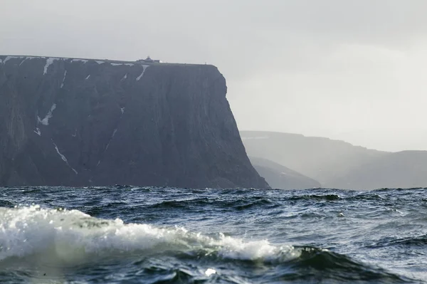 Nordkapp Rotsachtig Plateau Atlantische Deining — Stockfoto