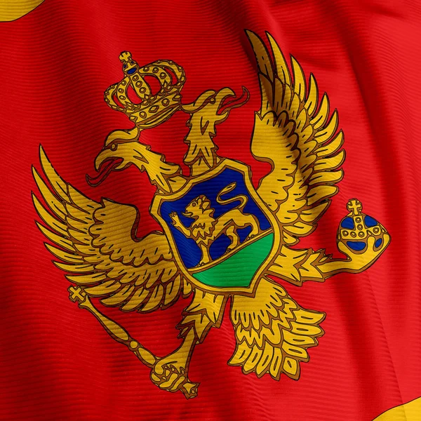 Montenegros Flagga Närbild Patriotism — Stockfoto