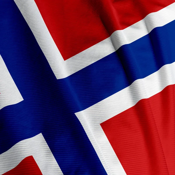 Bandeira Norueguesa Encerramento Patriotismo — Fotografia de Stock