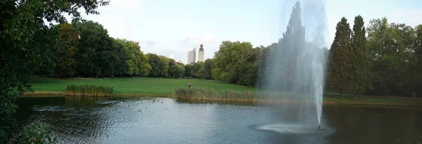 Panorama Clara Zetkin Park Lipsku — Stock fotografie