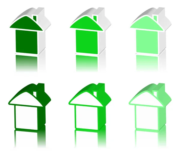 家の緑のロゴ — ストック写真