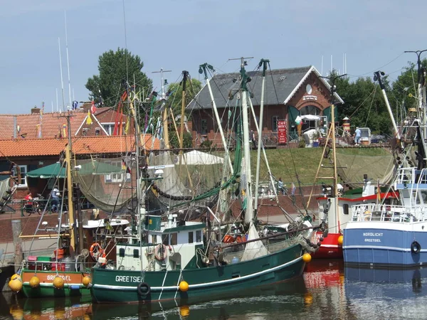 Barcos Pesca Porto Cidade Stockholm Varreu — Fotografia de Stock