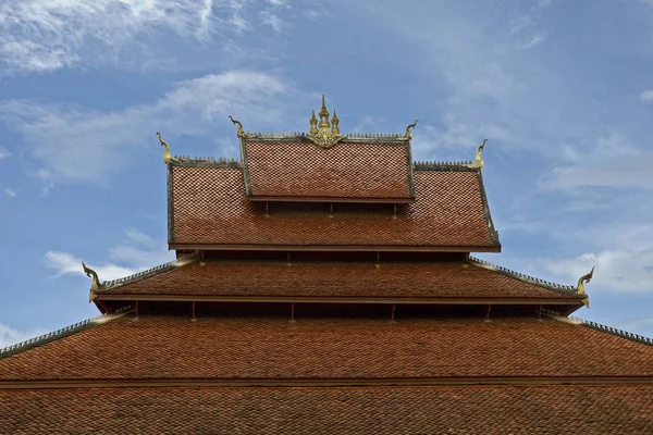 Gable Temple Buddhist Laos — Fotografia de Stock