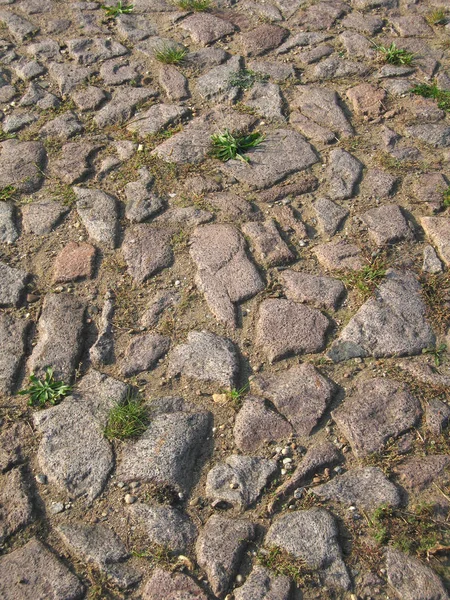 Kopfsteinpflaster Straßenbelag Steine Und Felsen — Stockfoto