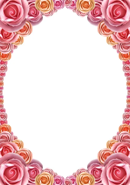 ピンクのバラからの枠組み — ストック写真
