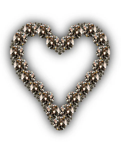 Κοντινή Εικόνα Ενός Διαμαντιού Σχήμα Καρδιάς — Φωτογραφία Αρχείου