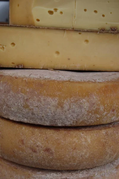 农民市场上的奶酪 — 图库照片