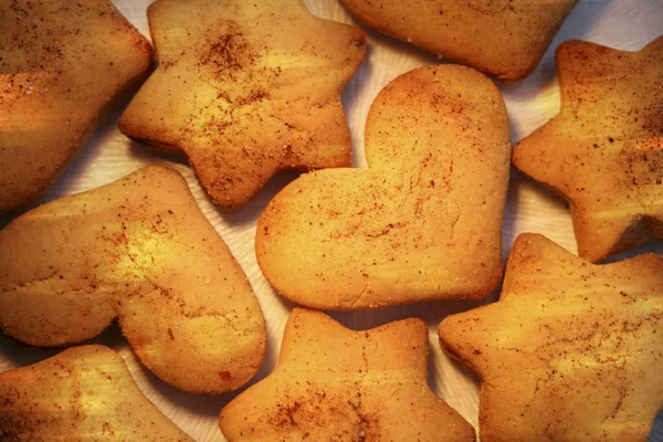 Heart Star Shaped Cookies — Stock Photo, Image