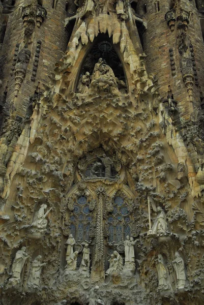 Sagrada Familia Fasada Świąteczna — Zdjęcie stockowe