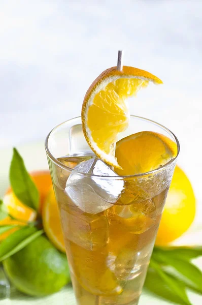 Ice Tea Orange Glass — Stock Photo, Image