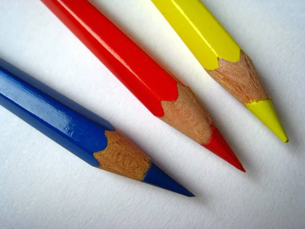 Colored Pencils Primary Colors — Stock Photo, Image