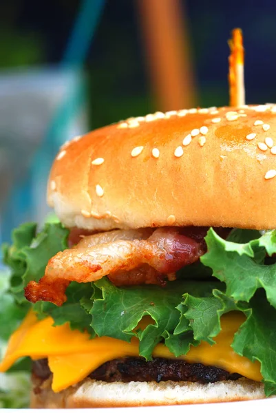 Tasty Cheeseburger Close — Stock Photo, Image