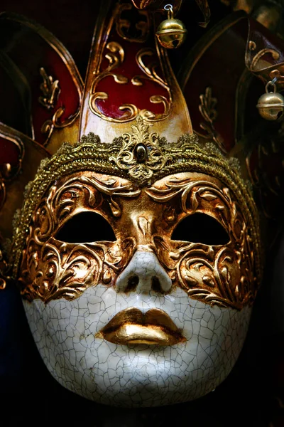 Venezianische Maske Auf Schwarzem Hintergrund — Stockfoto