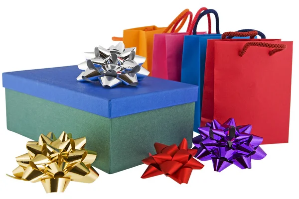 Paquete Christmas Con Bolsas Colores — Foto de Stock
