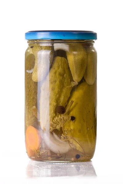 Pickles Tarro Izolado Sobre Fondo Blanco — Foto de Stock