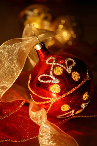 Closeup View Christmas Ball Holiday Decorations — Stock Photo, Image