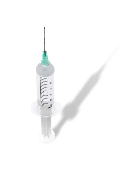 Injectiespuit Met Naald Spuiten Geïsoleerd Wit — Stockfoto