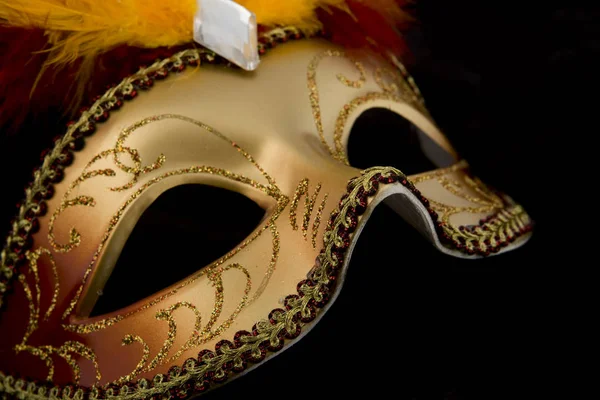 Maschera Carnevale Sfondo Nero — Foto Stock