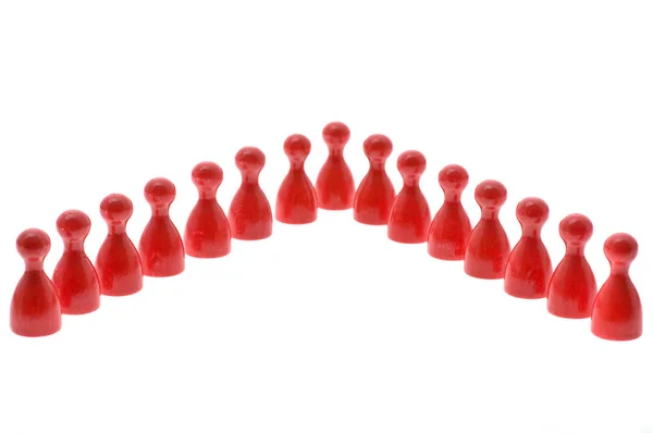 Червоні Чорні Шахові Пішаки Білому Тлі — стокове фото