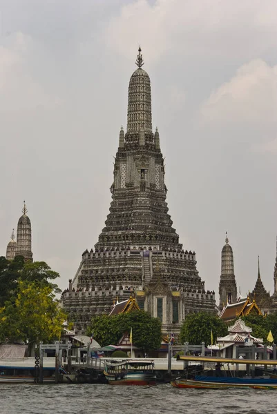 Tempel Fluss Bangkok — Stockfoto