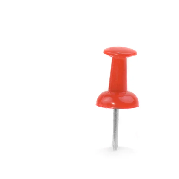 Red Pushpin Isolated White — Stock Photo, Image
