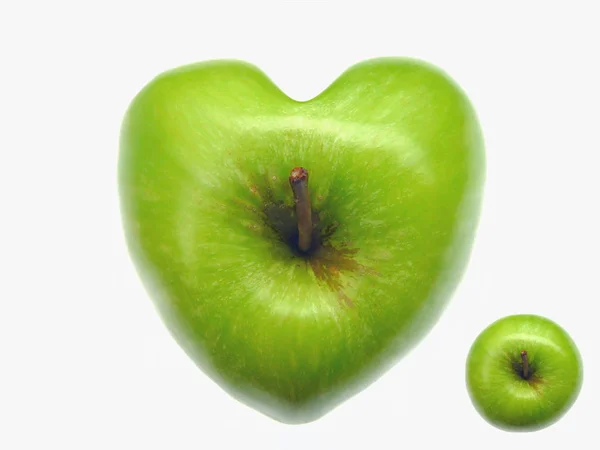 Zielone Jabłko Izolowane Białym Tle — Zdjęcie stockowe