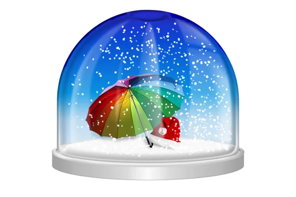 snow globe, digital modern 3d illustration