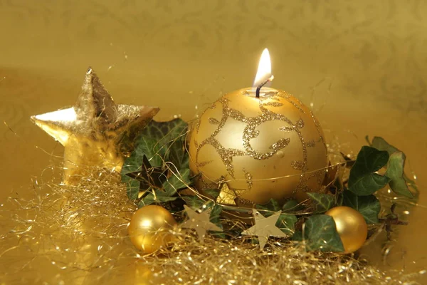 Рождественские Украшения Золота — стоковое фото