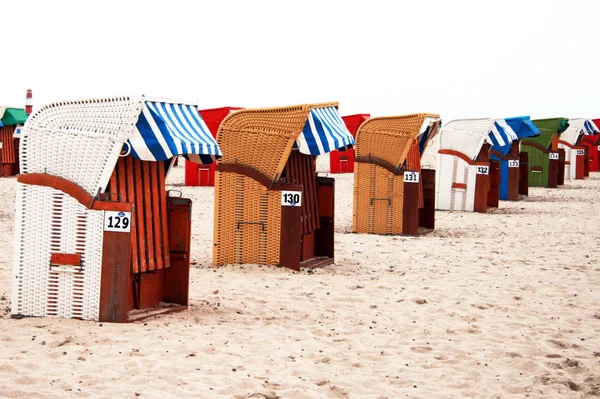 Beach Baskets Sea Daytime — Stock Photo, Image