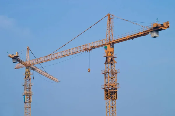 Vista Panorâmica Canteiro Obras Com Guindaste — Fotografia de Stock