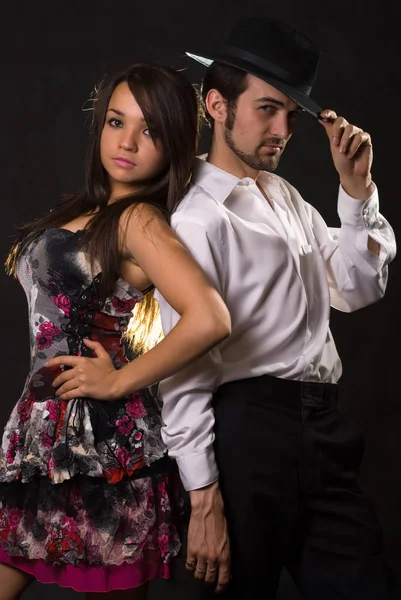 Pareja Joven Enamorada Filmado Estudio — Foto de Stock