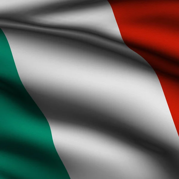 Bandeira Quadrada Italiana Renderizada — Fotografia de Stock