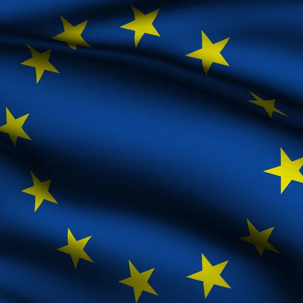 Μετασκευασμένη Ευρωπαϊκή Τετράγωνη Σημαία — Φωτογραφία Αρχείου