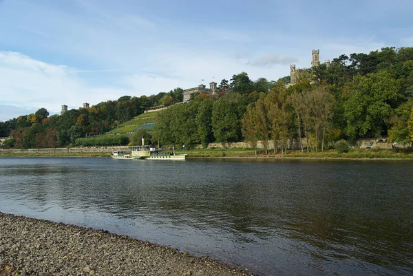 Châteaux Elbe Dresde Palais Elbe Dresde Sur Rivière — Photo