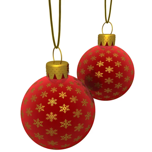 Rendered Hanging Red Ornaments — Stock Photo, Image