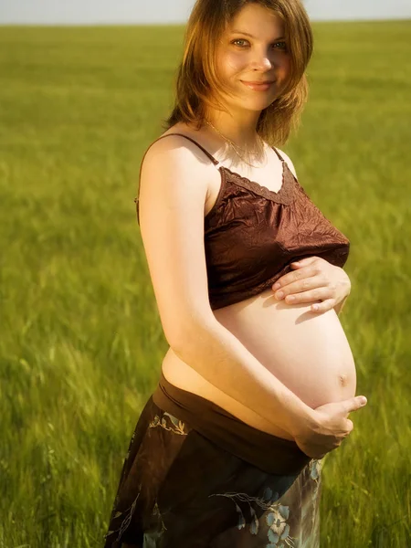 Nahaufnahme Einer Schwangeren Frau — Stockfoto