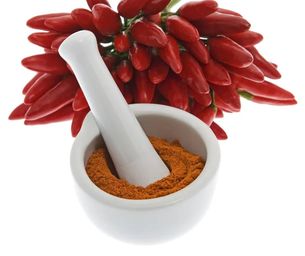 Chili Chilipeppar Med Chilipulver — Stockfoto