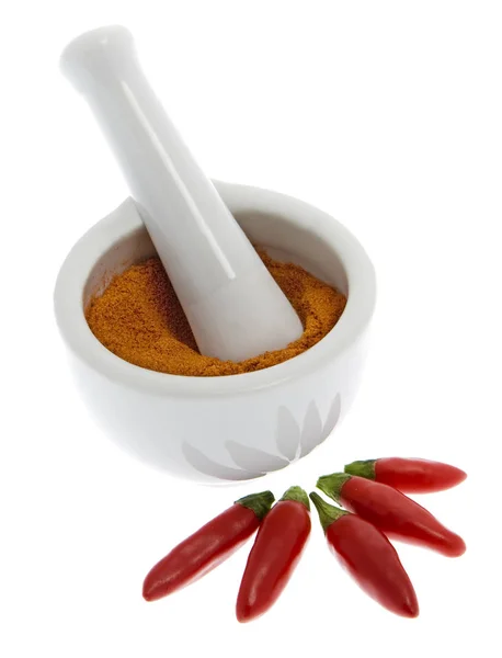 Chili Chilipeppar Med Chilipulver — Stockfoto