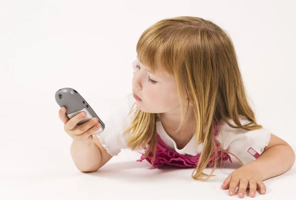 Menina Com Telefone Celular — Fotografia de Stock