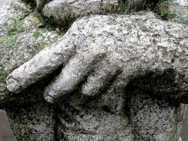 Stenen Sculptuur Met Hand — Stockfoto