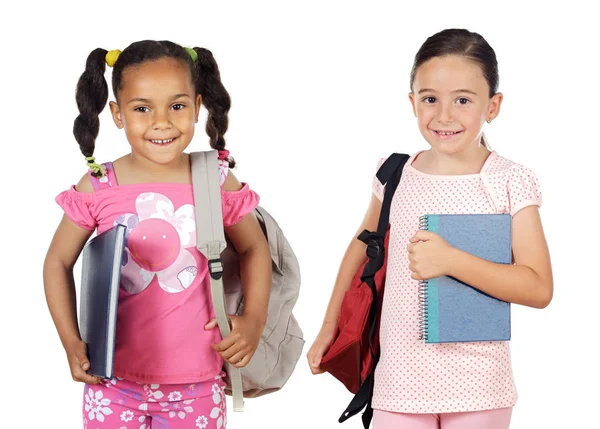 Duas Meninas Estudantes Retornando Escola — Fotografia de Stock